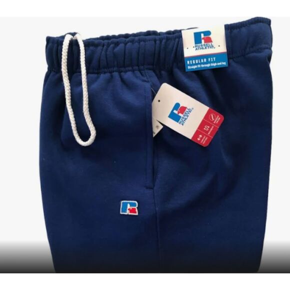 Men's Russell Athletic Regular Fit Open Bottom Fleece Lined Sweatpants - Picture 1 of 3